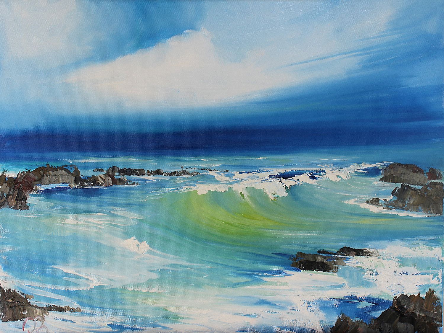 Waves catching the light  by Rosanne  Barr 